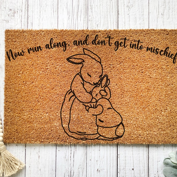 Rabbit Doormat Etsy