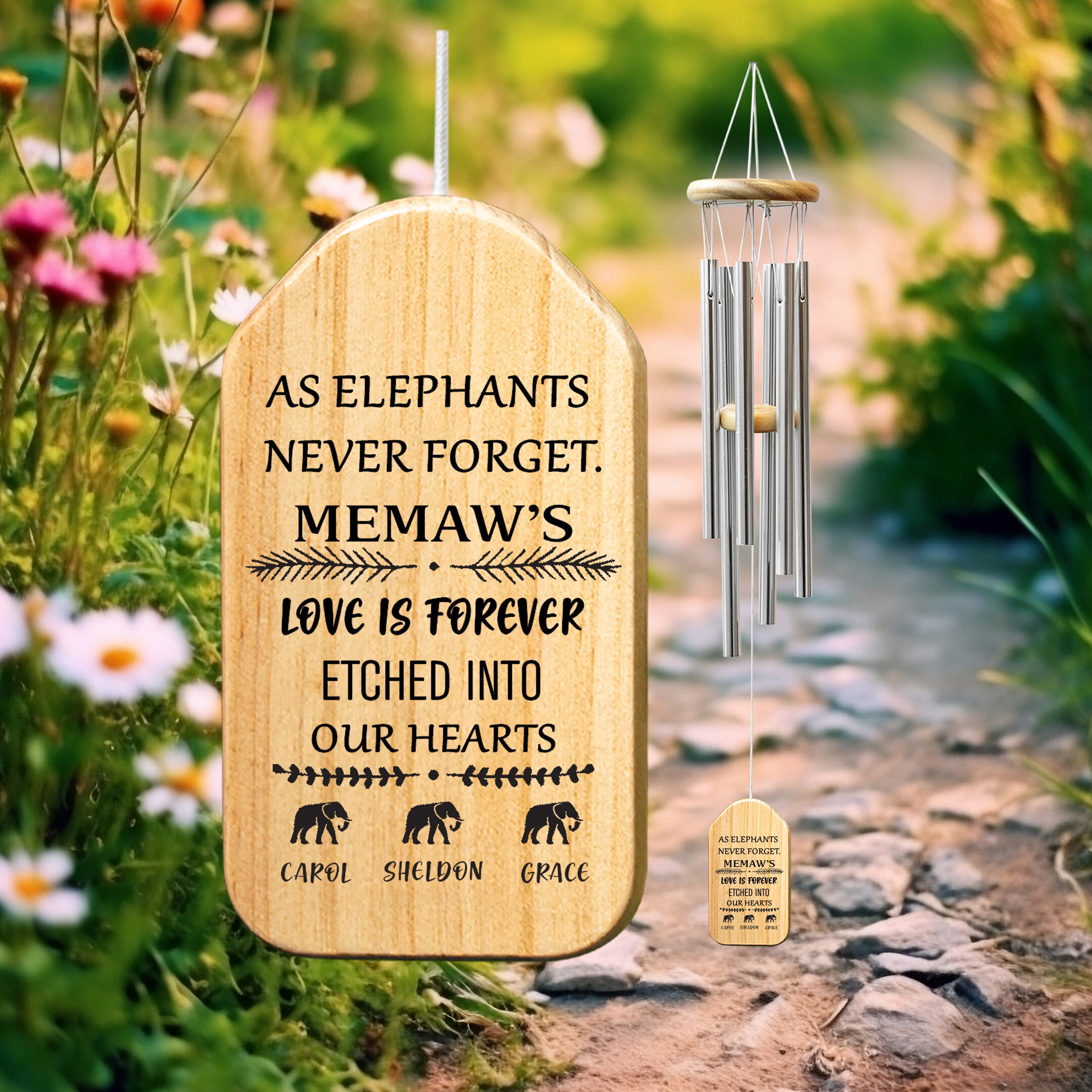 Wind Chime | Memaw Gift | Windchimes | Mother's Day Gift for Memaw | Mothers Day Gift | Personalized Gift for Memaw | Grandparent's Day