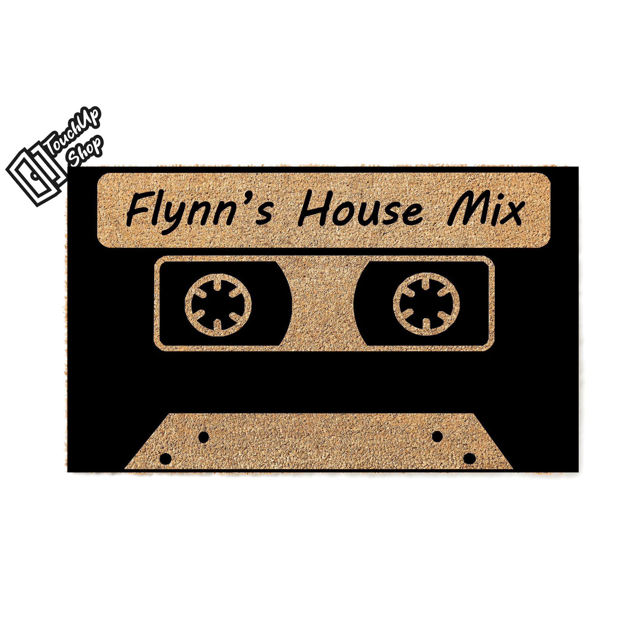 Custom Doormat Mixtape Welcome Mat Personalized Gift Birthday Gift For Couples Last Name EST Realtor Door Mat Doormats Realtor Closing 5292