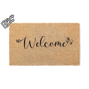 Doormat Welcome Flower Welcome Mat Funny Doormat Funny Mat Door Mat Doormats Front Door Home Gift New Homeowner Front Porch 5415**