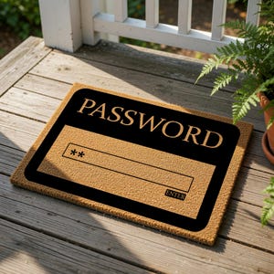 Password Doormat, Funny Welcome Mat for Closing Gift, New Home , Housewarming Friend