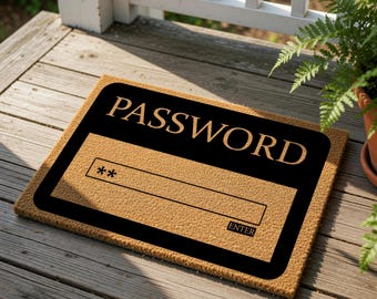 Password Doormat, Funny Welcome Mat for Closing Gift, New Home , Housewarming Friend