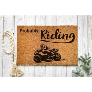 Felpudo con diseño de motocross, ideal como regalo para papá. Felpudo divertido para puerta de entrada, ideal para inauguración de la casa, 5032**