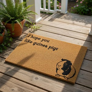 Guinea Pig Welcome Mat, Coir Doormat for Housewarming Gift, Funny Pet Lover Front Door