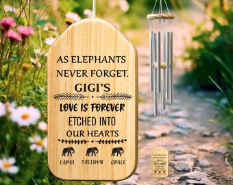 Wind Chime | Gigi Gift | Windchimes | Mother&#39;s Day Gift for Gigi | Mothers Day Gift | Personalized Gift for Gigi | Grandparent&#39;s Day Gift