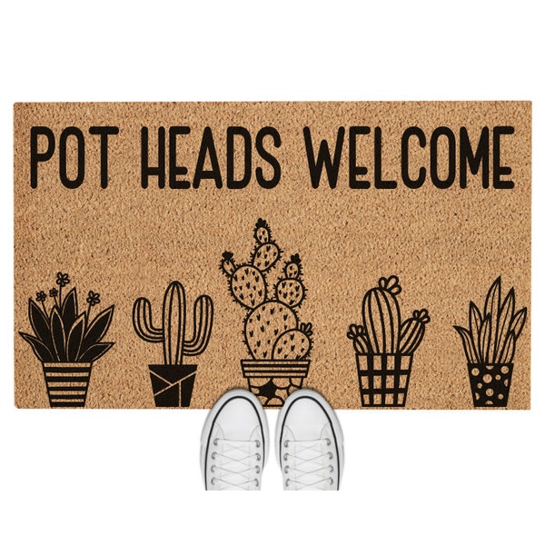 Doormat Pot Heads Welcome 420 Doormat Welcome Mat Funny Doormat Moving Gift Housewarming Gift House Warming Gift Home Decor 5563**