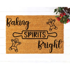Capacho Baking Spirits Presentes brilhantes para a mãe Presente para ela Presente fofo Presente de feriado Decoração de Natal fofa Decoração de Natal Cartão de árvore 5447**