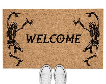Doormat Skeleton Welcome  Mat Candy Gift For Spooky Gift For Fall Decor Gift For Pumpkin Gift For Vampire Gift For Halloween Jewelry 5164**