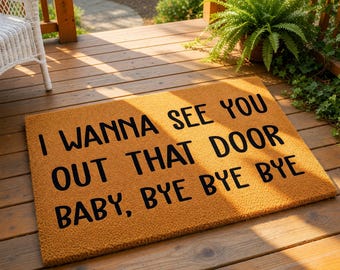 Funny Welcome Mat, Coir Doormat for Housewarming New Home Gift, Closing Quote Fan