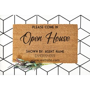 Zerbino personalizzato Open House Real Estate Zerbino Agente immobiliare Regalo di chiusura chiave da agente immobiliare per la mia Open House Regalo personalizzato per agente immobiliare 5310