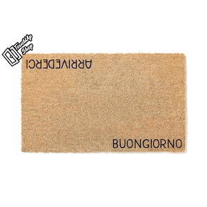 Doormat Buongiorno, Arrivederci Welcome Italian Welcome Mat Funny Doormat First House Gift Front Porch Rug Housewarming Gift 5423**