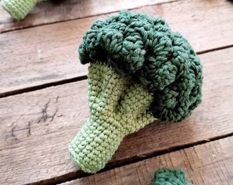 Crochet broccoli for play kids kitchen, play vegetables, educational sensory soft toy, pretend play kitchen accessories, cooking dinner toy