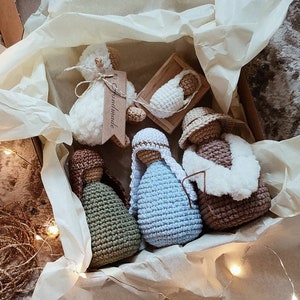 Crochet nativity scene, nativity set, christmas decoration for home, christmas gift for kids, advent calendar gift, xmas decoration Standard set