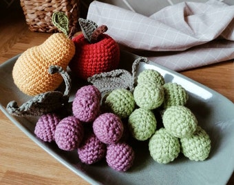 Crochet fruit - grapes. Montessori educational toys. Kitchen accessories. Pretend play food. Children's kitchen. Birthday gifts for toddler