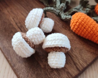 Crochet Mushroom: Pretend Play Food, Montessori Toy