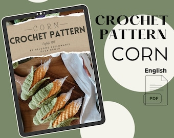 Corn | CROCHET PATTERN | Digital product PDF |Crochet play food pattern, Crochet vegetables pattern. Amigurumi pattern. Kids kitchen toys.