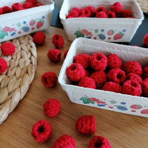 Crochet raspberries to play kitchen for children25 Kitchen accessories, play food set for kids kitchen. Educational toys for kids birthday zdjęcie 10