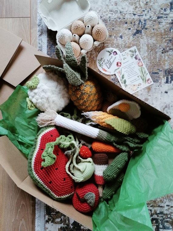 Porro giocattolo vegetale all'uncinetto per la cucina dei bambini,  giocattoli Montessori per bambini, cibo finto. Accessori cucina per bambini.  Regalo per il compleanno del bambino -  Italia