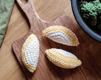 Crochet Lemon Slice: Pretend Play Food, Kids Kitchen Toy, Play Food Set, Fruits for Pretend Kitchen, Eco Friendly Gift for Toddler