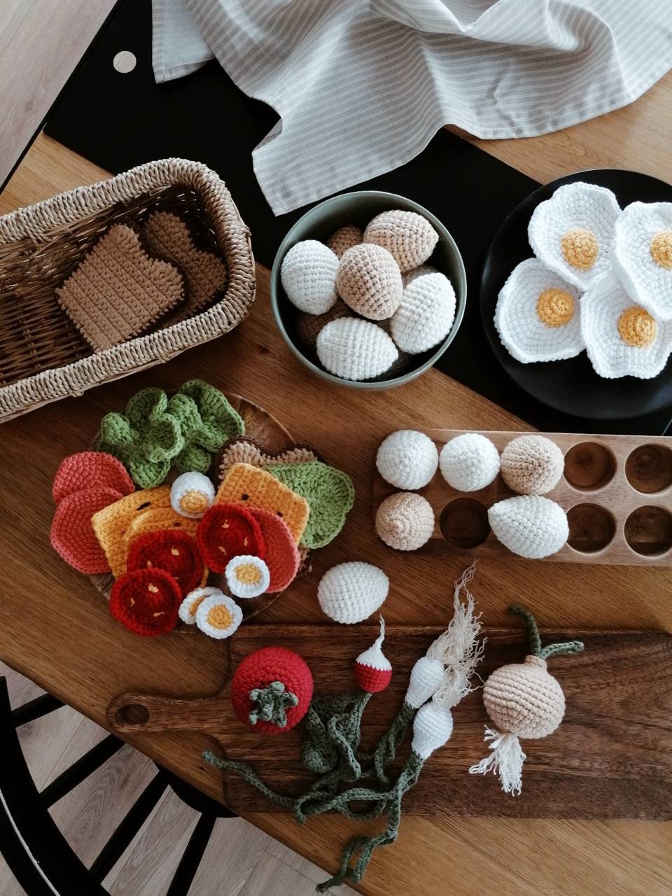 Crochet egg Play food toys Pretend play kitchen Gift for Etsy Polska
