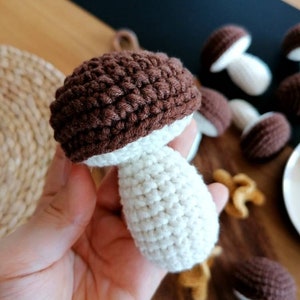 Crochet Mushroom: Montessori Pretend Play Food, Kids Kitchen Accessories image 6