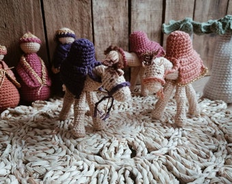 Crochet christmas nativity scene - the dromedary camel (1 pcs). Christmas beautiful decoration, nativity set, gift for kids advent calendar
