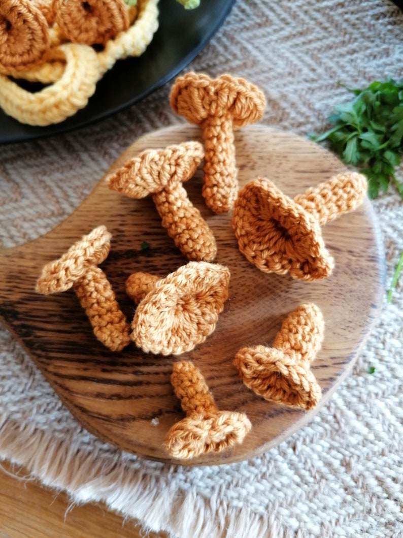 Crochet Mushroom: Montessori Pretend Play Food, Kids Kitchen Accessories image 9