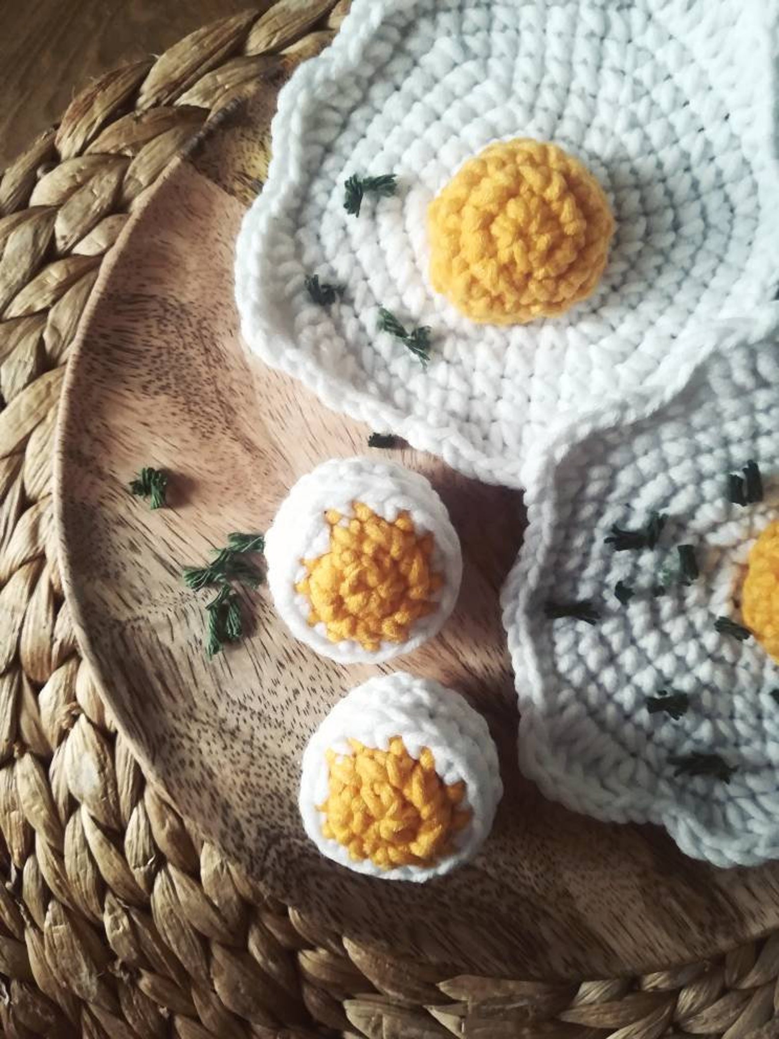 Crochet egg Play food toys Pretend play kitchen Gift for Etsy