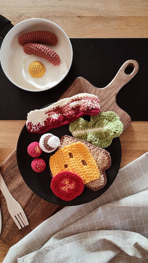 Crochet Bacon, Play English Breakfast, Pretend Play Food, Kids