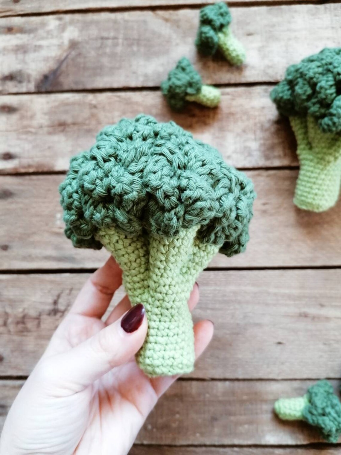 Crochet broccoli for play kids kitchen play food vegetables | Etsy