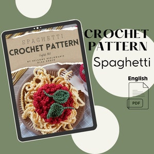 Espaguete | PADRÃO DE CROCHÊ | PDF de produto digital | Padrão de comida de brinquedo de crochê, Padrão de vegetais de crochê. Padrão de amigurumi. Cozinha infantil.