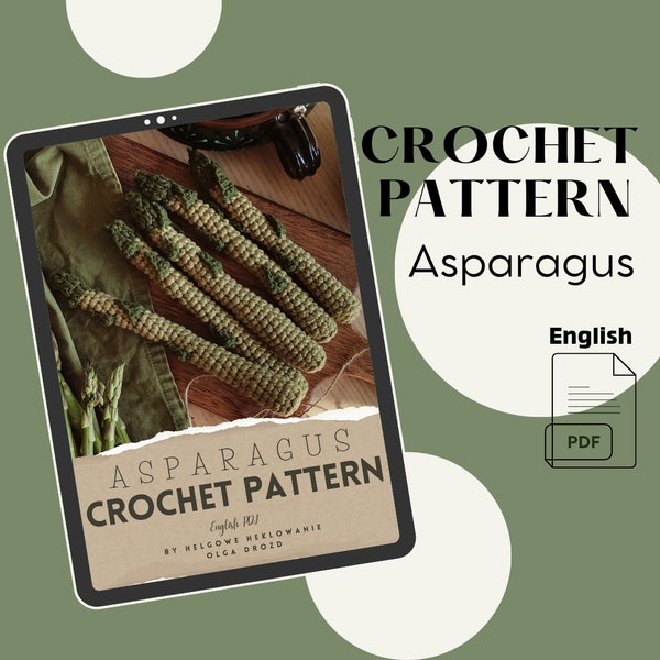 Asparagus | CROCHET PATTERN | Digital product PDF |Crochet play food pattern, Crochet vegetables pattern. Amigurumi pattern. Kids kitchen