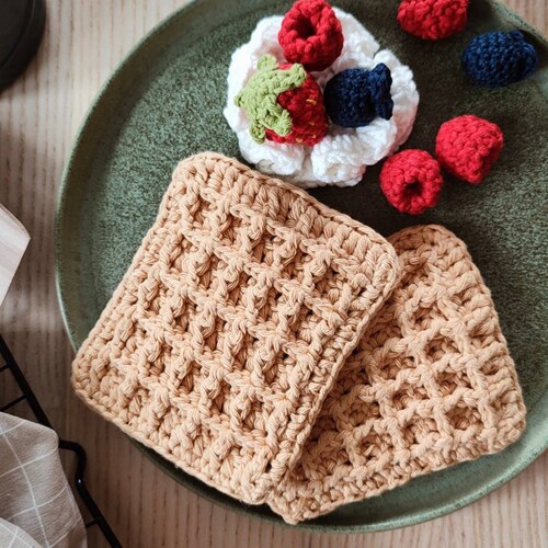 Crochet Food Set Waffle With Fruit. Play Food Set Kitchen Etsy