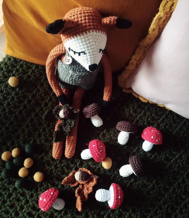 Crochet cuddly fox toy, nursery ideas toys, baby shower gift, stuffed soft animal nursery toys, uniqe birthday kids gift, soft toy for baby. image 4