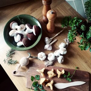 Crochet Mushroom: Montessori Pretend Play Food, Kids Kitchen Accessories image 4