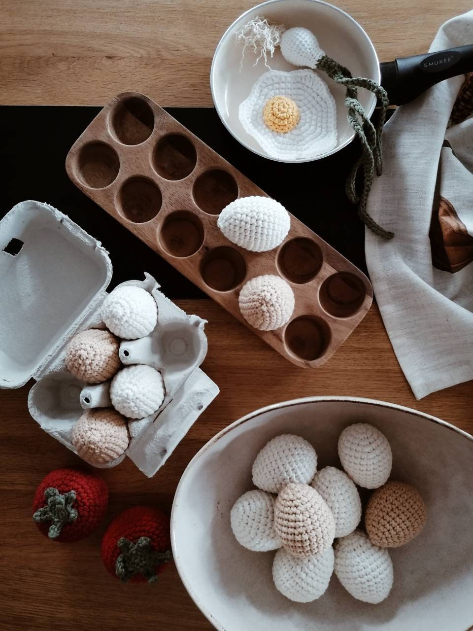 Crochet egg Play food toys Pretend play kitchen Gift for Etsy Polska