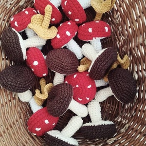 Crochet Mushroom: Montessori Pretend Play Food, Kids Kitchen Accessories image 5