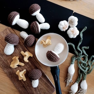 Crochet Mushroom: Montessori Pretend Play Food, Kids Kitchen Accessories image 1