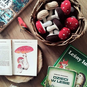Crochet Mushroom: Montessori Pretend Play Food, Kids Kitchen Accessories image 2