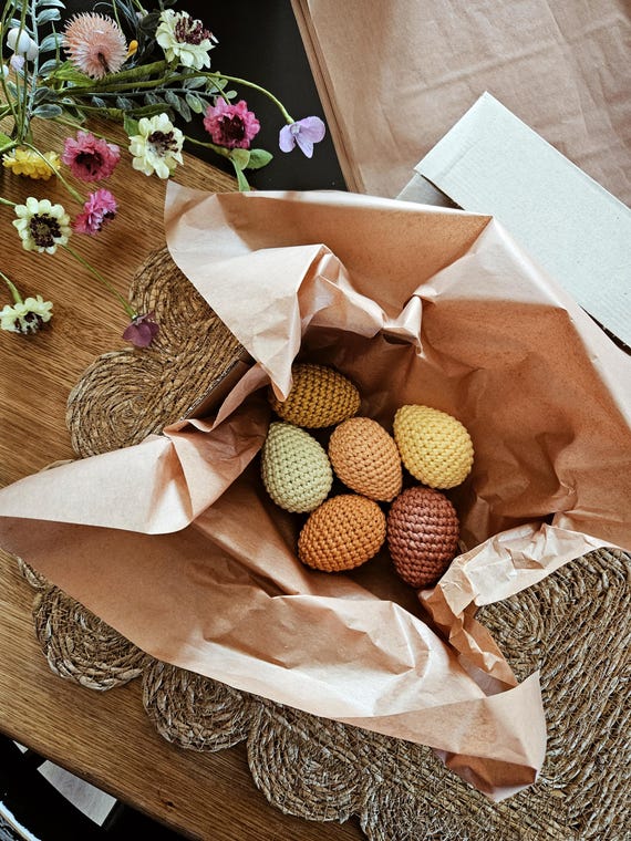 Handmade Crochet Easter Eggs: Cotton Easter Basket Decor