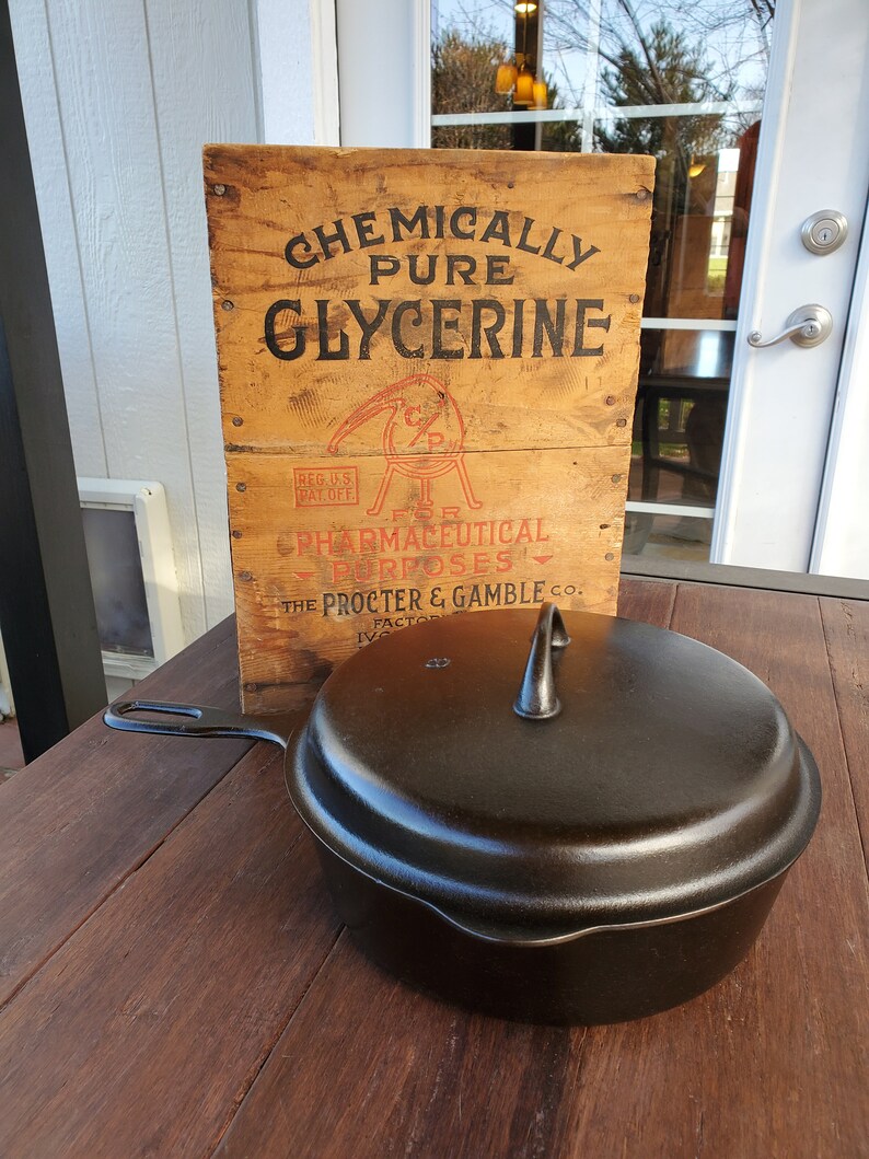 Griswold Iron Mountain 8 Chicken Pan With Matching Lid Etsy