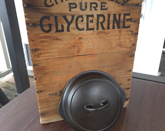 Tapa restaurada para sartén de hierro fundido Griswold n.° 3 de cúpula alta.