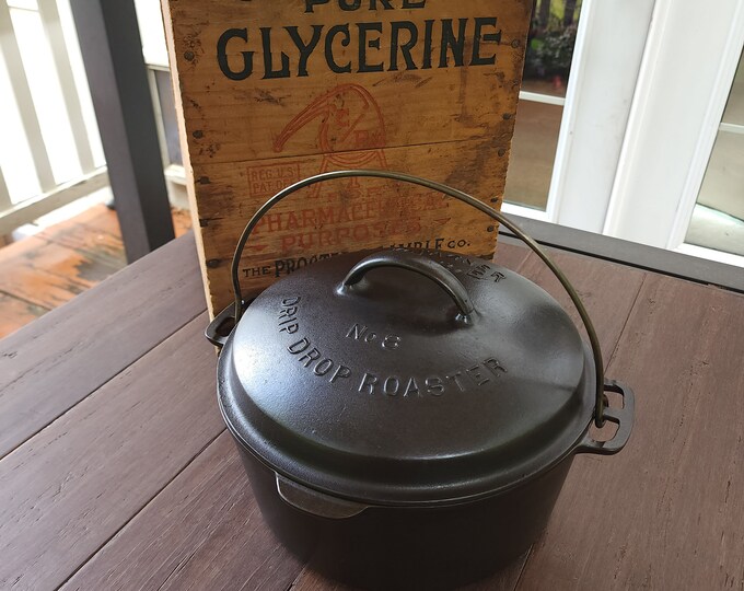 Wagner 8 Cast Iron Dutch Oven With Fully Marked Dripdrop Lid Restored