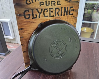 Griswold #108 gietijzeren braadpan met groot bloklogo hersteld