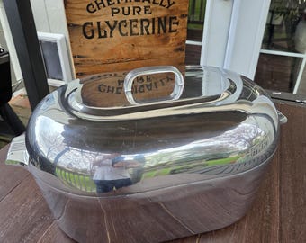 Teglia ovale Wagner Ware Magnalite da 17 quarti, codice articolo 4269, restaurata.