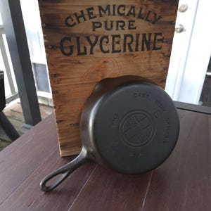 Griswold #6 gietijzeren koekenpan met groot bloklogo hersteld