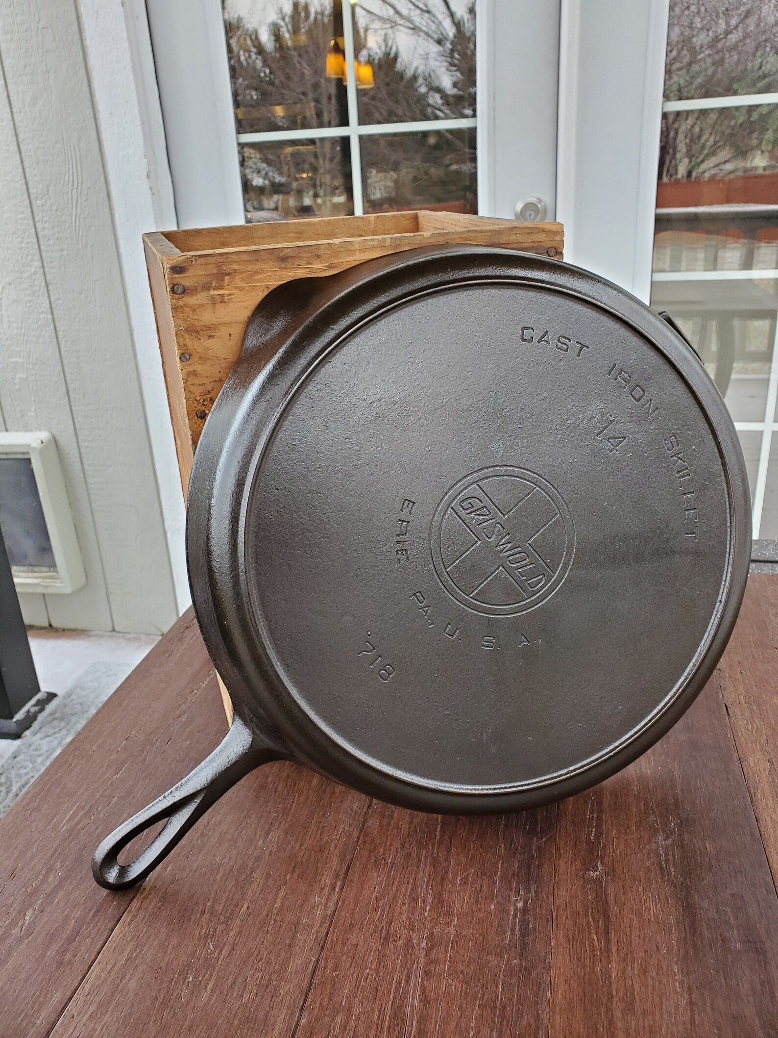 Griswold 14 Cast Iron Skillet With Large Slant Logo And Heat Etsy