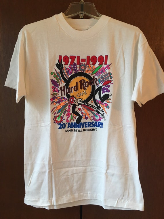 Vintage 1991 Hard Rock Cafe 20th Anniversary Tee S