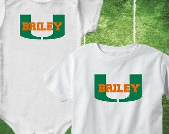 Baby UM university of Miami outfit Bodysuit