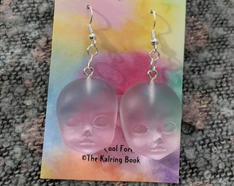 Doll Head Earrings (Clear)